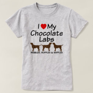 T-shirts Adoro Os Meus Três Cachorros De Chocolate