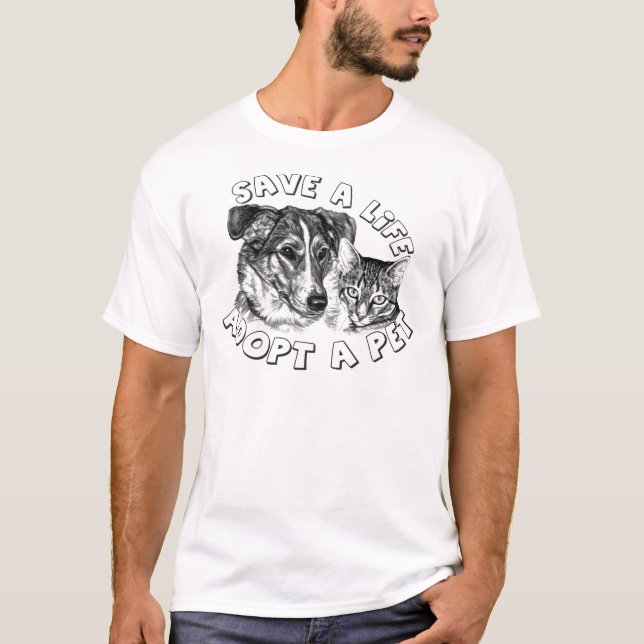 T-shirts Adote um animal de estimação (Frente)