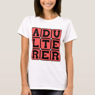 T-shirts Adúltero, Letra Escarlate