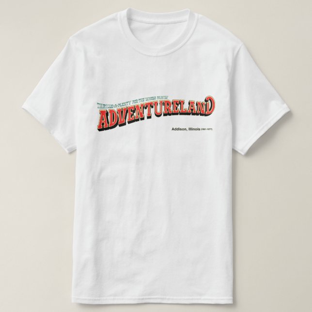 T-shirts Adventirlanda Amusement Park, Addison, Illinois (Frente do Design)