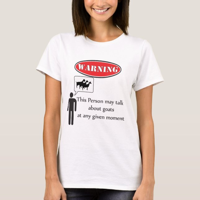 T-shirts Advertência Engraçado para Cabras (Frente)