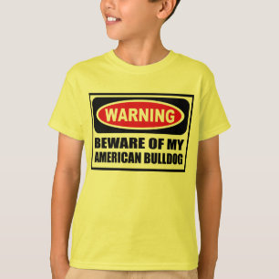 T-shirts Advertir BEWARE do T-Shir do MEU miúdo AMERICANO