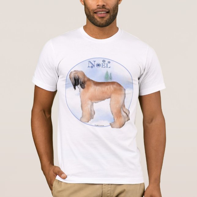 T-shirts Afghan Hound Noel (Frente)