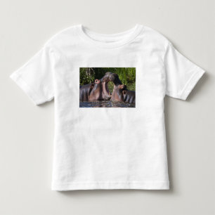 T-shirts África. Tanzânia. Hipopótamo esgrimindo