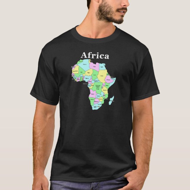 T-shirts África - (texto branco para artigos escuros) (Frente)