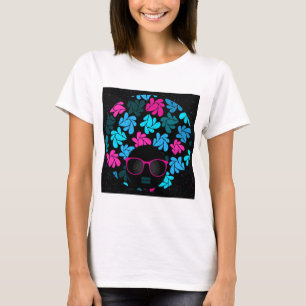 T-shirts Afro Diva Turquesa & Rosa Vibrante