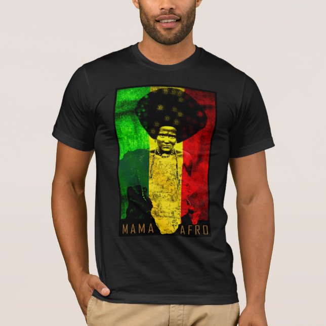 T-shirts Afro - reggae do mapa do Mama Afro África (Frente)