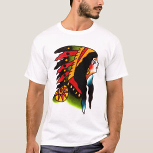 T-shirts Águas indianas de Percy da cabeça da menina por