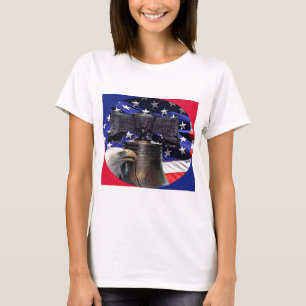 T-shirts Águia Bald Americana, Bell e Flag
