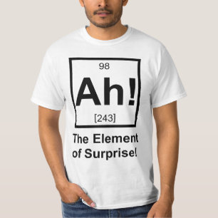 T-shirts Ah o elemento do símbolo periódico do elemento d
