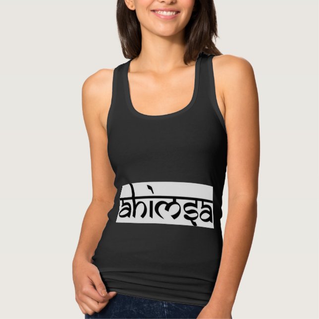 T-shirts Ahimsa - अहिंसा - princípio budista (Frente)