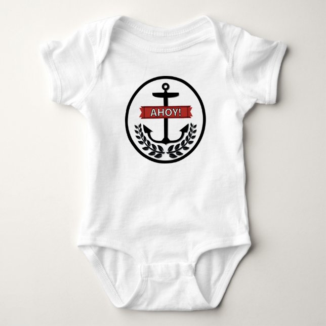 T-shirts Ahoy -  de biquetê de Baby Jersey (Frente)