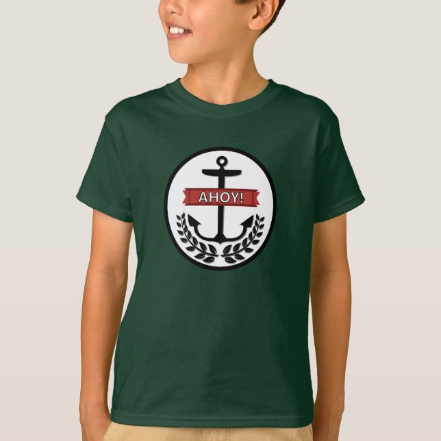 T-shirts Ahoy - Mãos Básicas das Crianças Conforto sem Etiq (Frente)