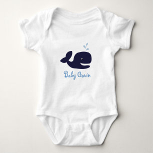 T-shirts AHOY MATE BLUE WHALE Baby Creeper