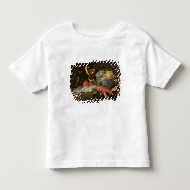 T-shirts Ainda vida com fruta e marisco, 1653 (óleo sobre (Frente)