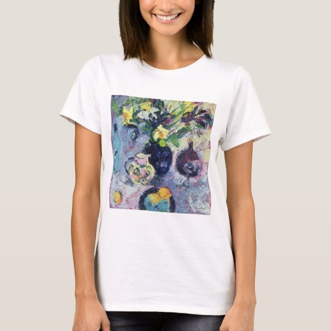 T-shirts Ainda vida com garrafa 2002 de turquesa (Frente)