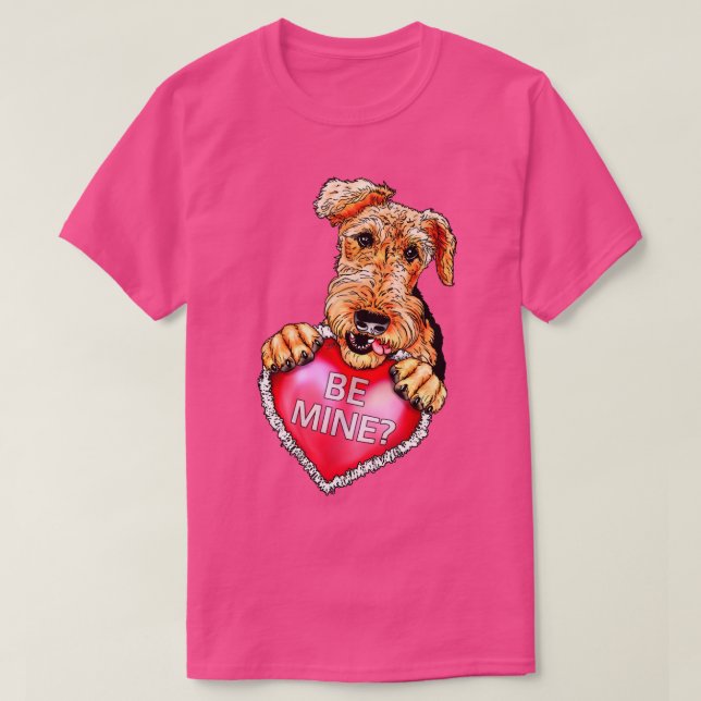 T-shirts Airedale Terrier Be Mine (Frente do Design)