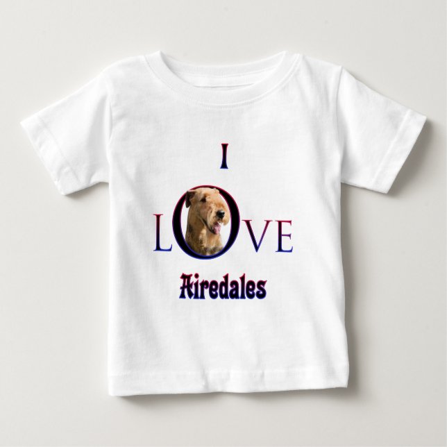 T-shirts Airedale Terrier I Love (Frente)