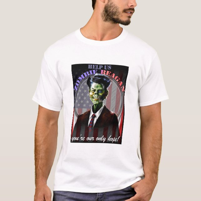 T-shirts Ajude-nos zombi Reagan! (Frente)