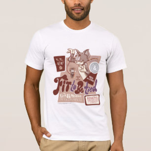 T-shirts Ajustado de Tom e de Jerry ser amarrado