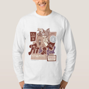 T-shirts Ajustado de Tom e de Jerry ser amarrado