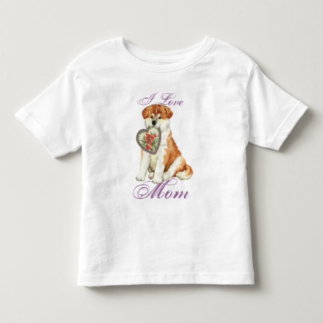 T-shirts Akita Heart Mãe (Frente)
