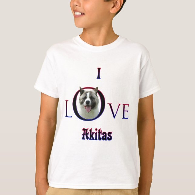 T-shirts Akita I Love (Frente)