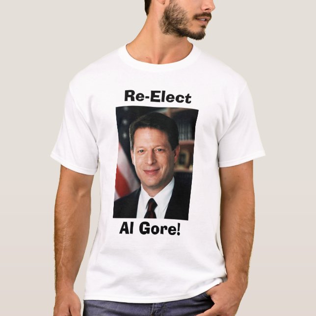 T-shirts Al Gore, Re-Elect, Al Gore! (Frente)
