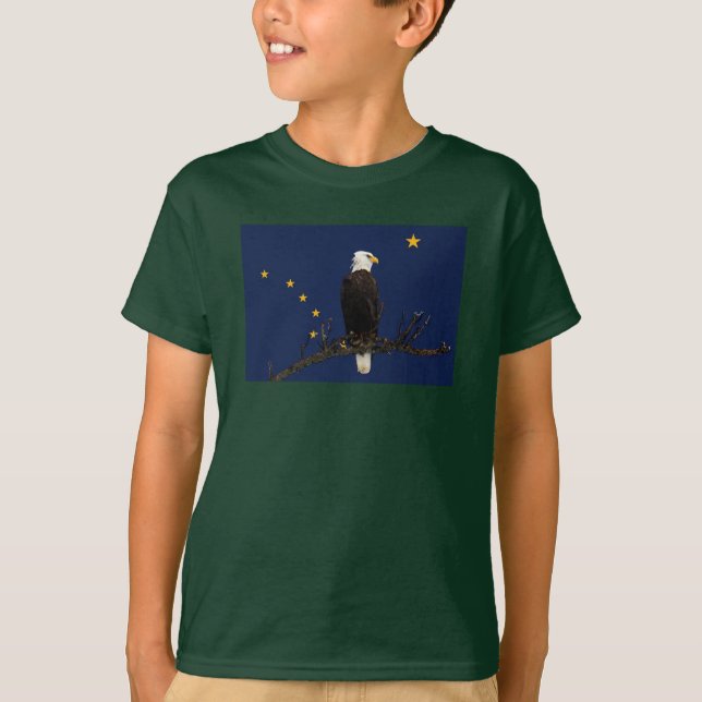 T-shirts Alaska Eagle E Flag (Frente)