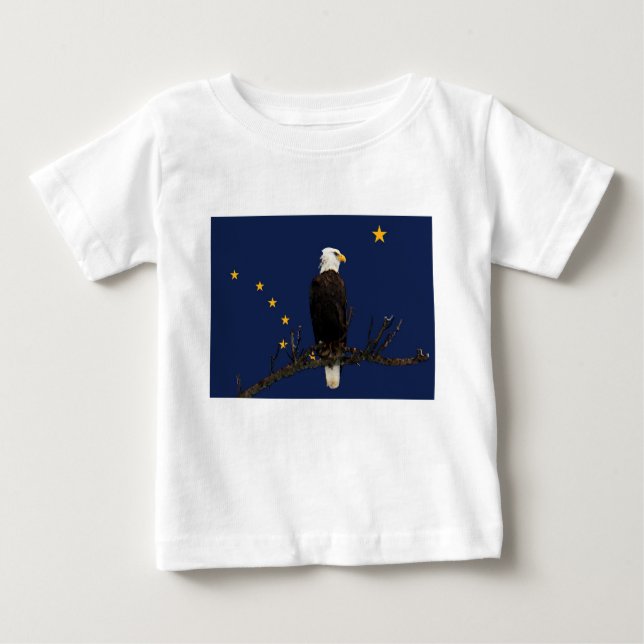 T-shirts Alaska Eagle E Flag (Frente)