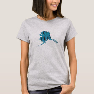 T-shirts Alaska Map State Shaple Home Word Art Blue