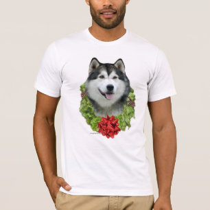T-shirts Alaskan Malamute Wreath