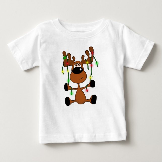 T-shirts Alces torcidos do Natal (Frente)