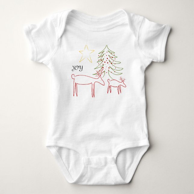 T-shirts Alegria da rena do Natal da Capa do TShirt 3/4 das (Frente)