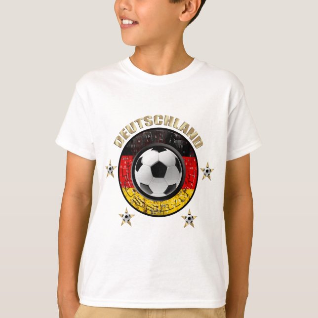 T-shirts Alemanha Futebol Flagge Vier Sterne (Frente)