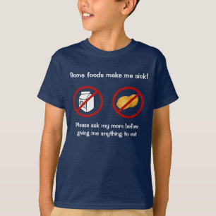 T-shirts Alergias de comida dos miúdos nenhum leite nenhun
