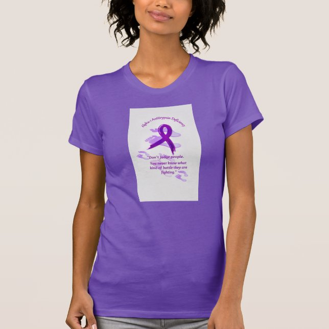 T-shirts Alfa 1 T do roxo de Antitrypsin (Frente)