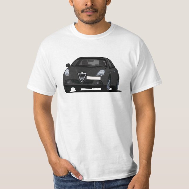 T-shirts Alfa Romeo Giulietta - carro negro (Frente)
