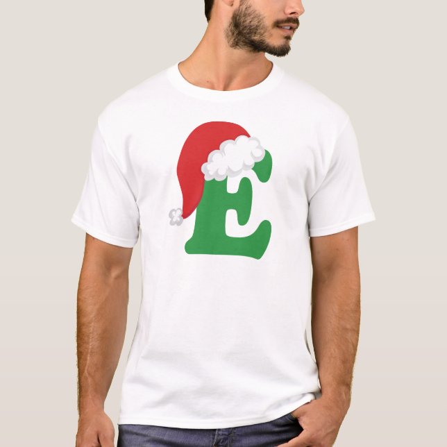 T-shirts Alfabeto da letra E do Natal (Frente)