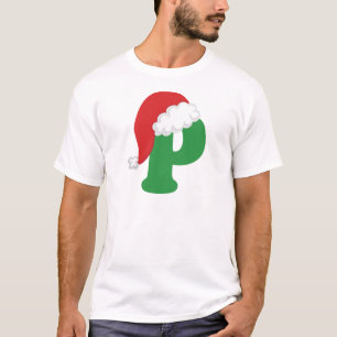 T-shirts Alfabeto da letra P do Natal