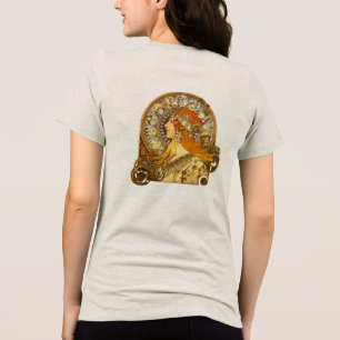 T-shirts Alfonse Mucha Zodiac Art Nouveau Mulher