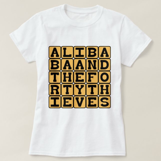 T-shirts Ali Baba E Os Quarenta Ladrões, História das 1001  (Frente do Design)
