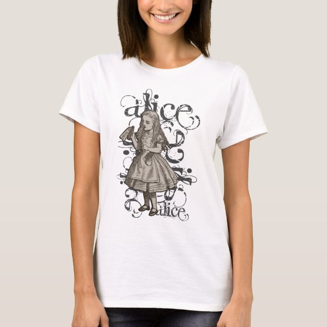 T-shirts Alice no Grunge do país das maravilhas (Frente)