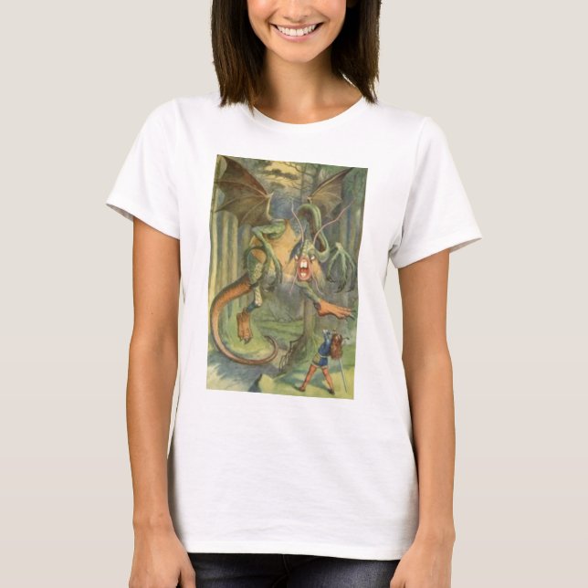 T-shirts Alice & o Jabberwocky na cor completa (Frente)