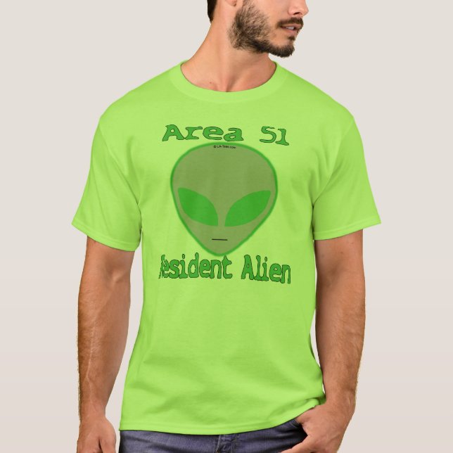 T-shirts Alienígena residente da área 51 (Frente)