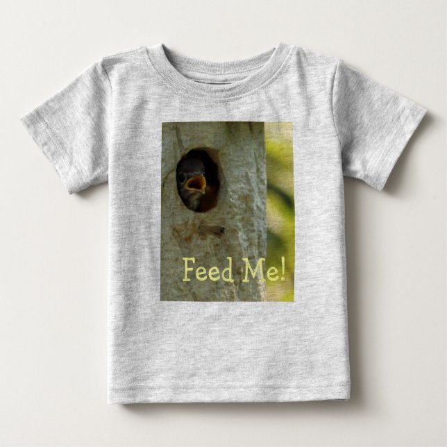 T-shirts Alimente-me Baby Creeper (Frente)
