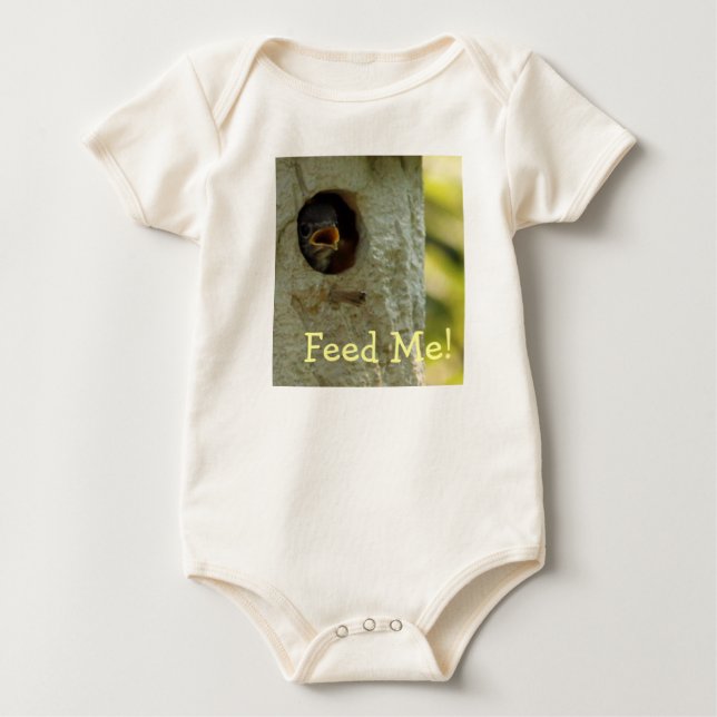 T-shirts Alimente-me Baby Creeper (Frente)