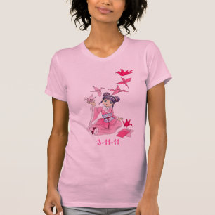 T-shirts Alivio do terremoto de Japão - guindastes de pape