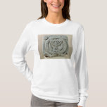T-shirts Alivio que descreve um menorah<br><div class="desc">O alivio da escola judaica que descreve um menorah,  Umm de Qeis (Gadara antigo) Jordão (basalto) situado no Louvre,  Paris,  France. O alivio que descreve um menorah,  Umm de Qeis (Gadara antigo) Jordão foi criado em torno do século VI.</div>