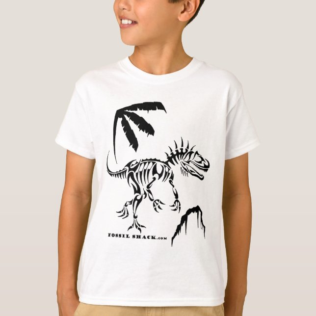 T-shirts Allosaurus pela barraca fóssil (Frente)